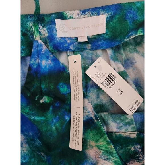 NWT Anthropologie Corey Lynn Calter V-Neck Ruffle Midi Dress Sz XS Blue #9M409 - Picture 6 of 8